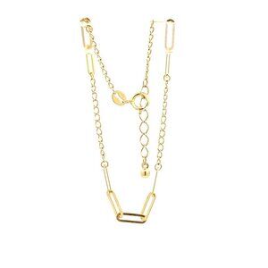 18K Gold Bracelet Paperclip Cable Link Size 6 inches plus 1.5 inches Extension